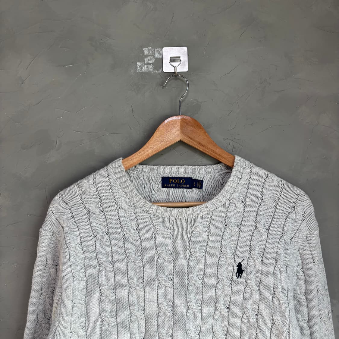 폴로 랄프로렌 꽈배기 니트 라이트 그레이 상품이미지2