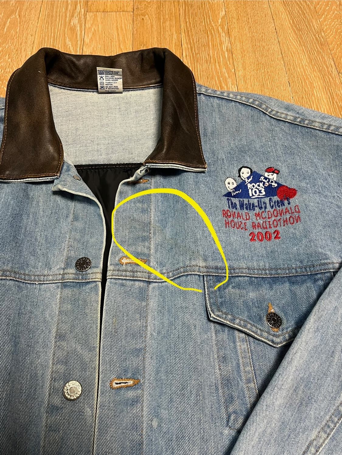 빈티지 레더 패치 데님자켓 상품이미지3