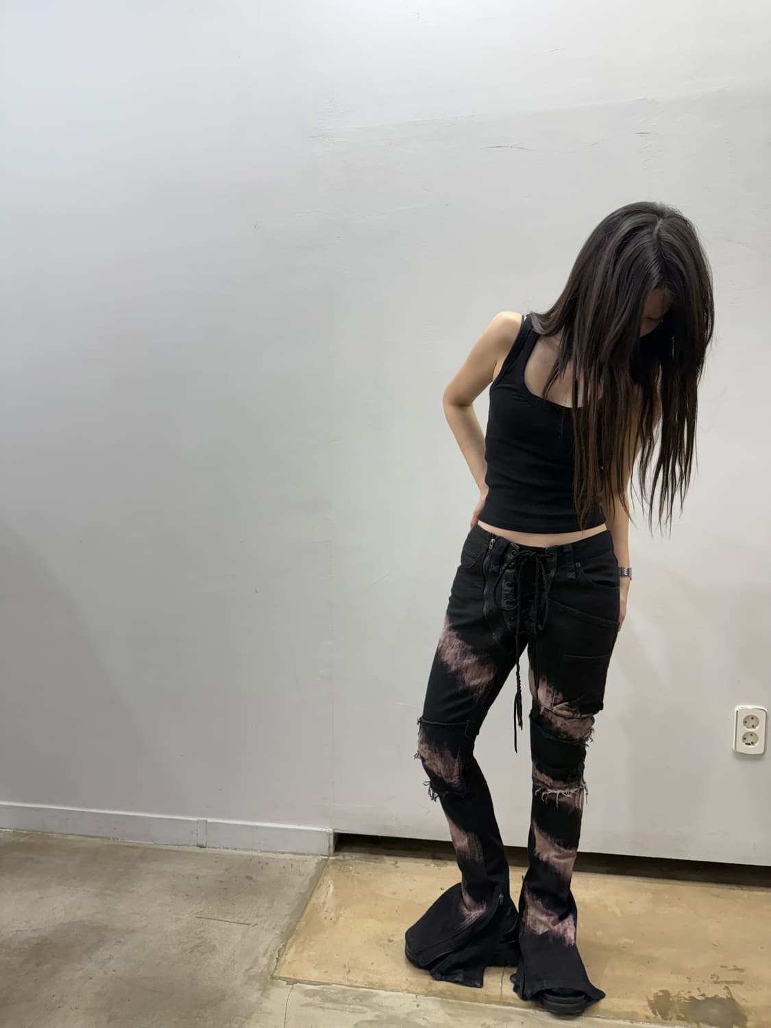 Ifsixwasnine 아카이브 지퍼 디테일 슬림 부츠컷 데님진 상품이미지5