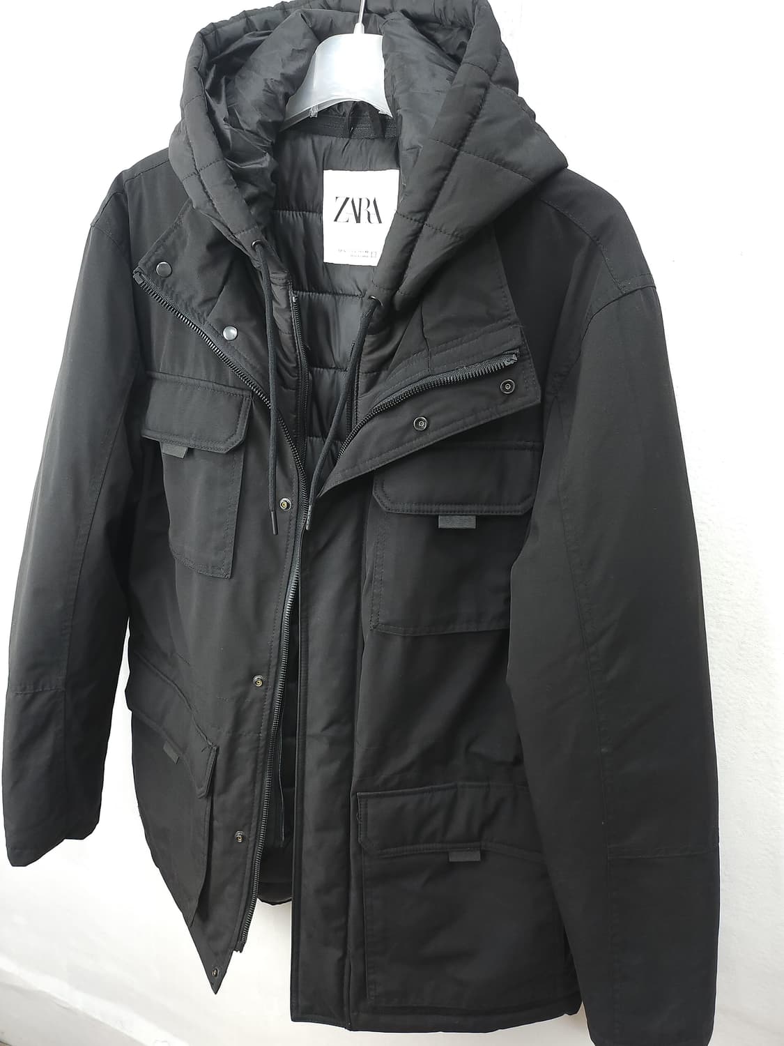 ZARA 검정 후드 패딩파카 100 L 새제품급 상품이미지4