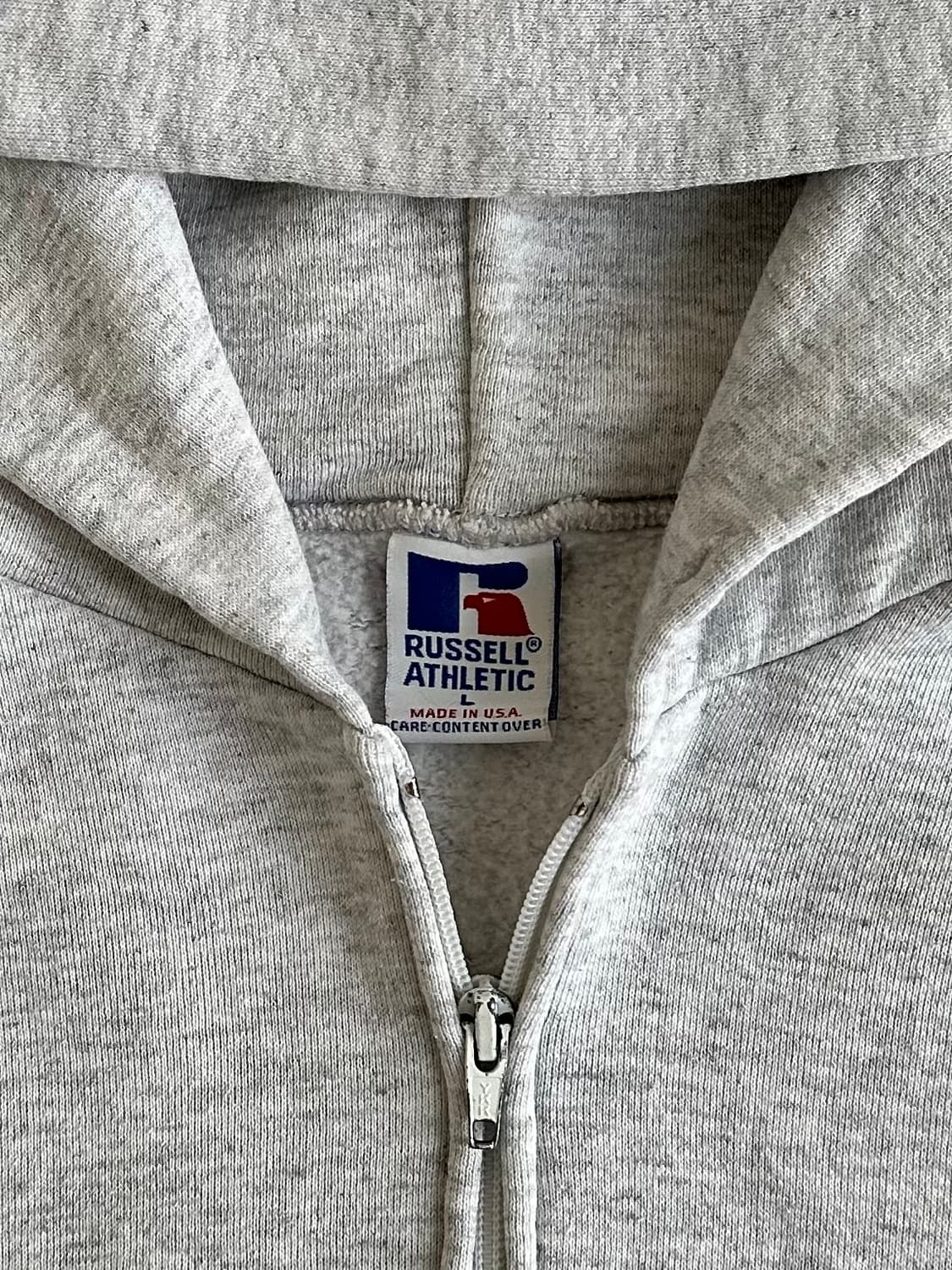 90s 빈티지 러셀 후드집업 밝은그레이 L USA 상품이미지6