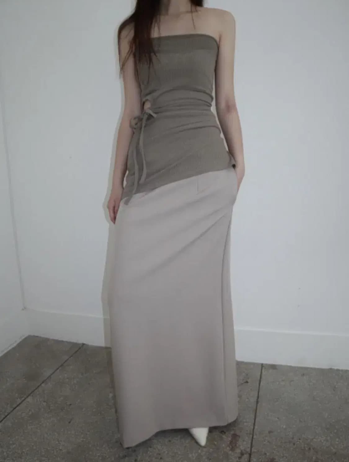 로우라이즈 롱 스커트 상품이미지2