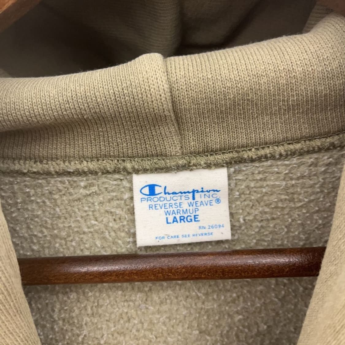 챔피온 리버스위브 빈티지 올리브카키 후드티 L C09539 상품이미지5