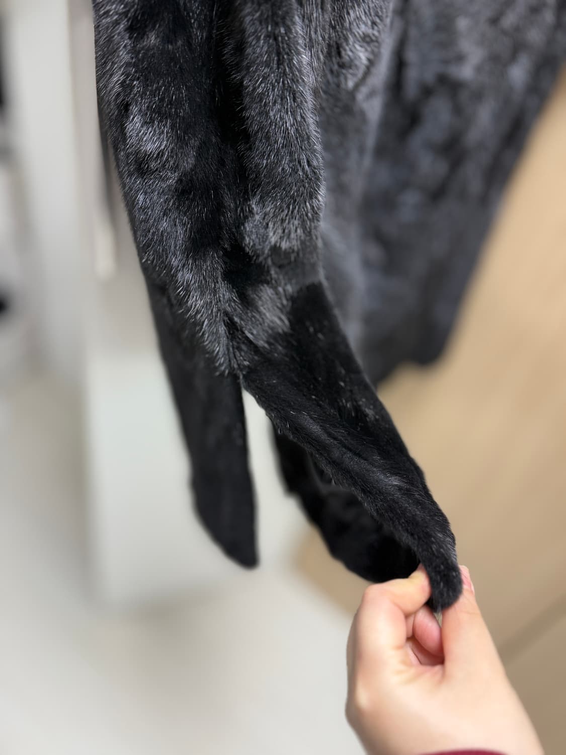 진도끌레베 밍크 테일러드 카라 롱코트  상품이미지6