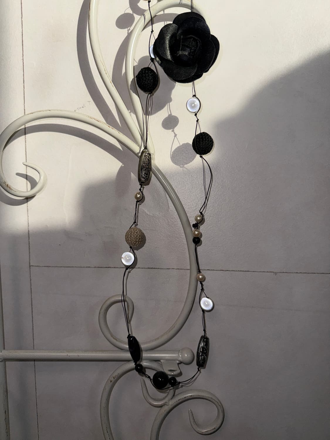 Black rose oriental beads drop necklace 상품이미지6