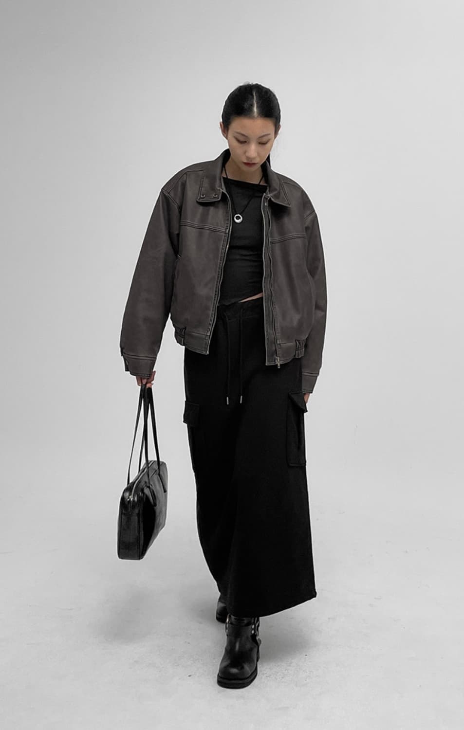 블랙업 레더 점퍼 상품이미지3