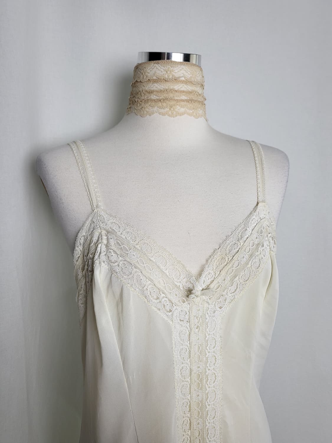 빈티지 퓨어 레이스 롱 슬립 원피스 상품이미지4