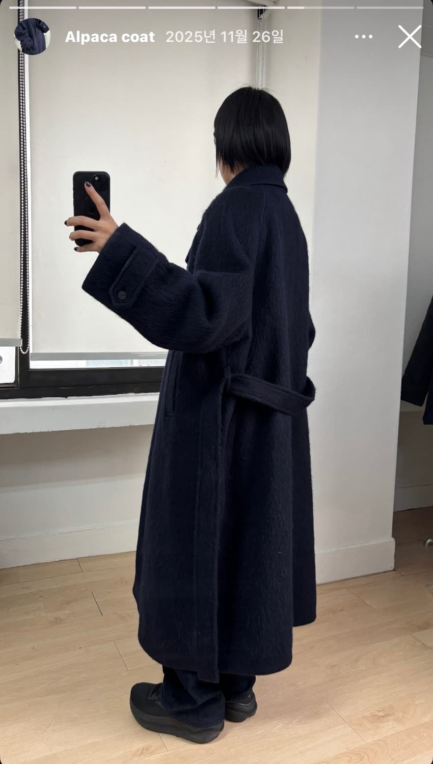 Taey 태이 코트 overfit alpaca coat (navy) 상품이미지8