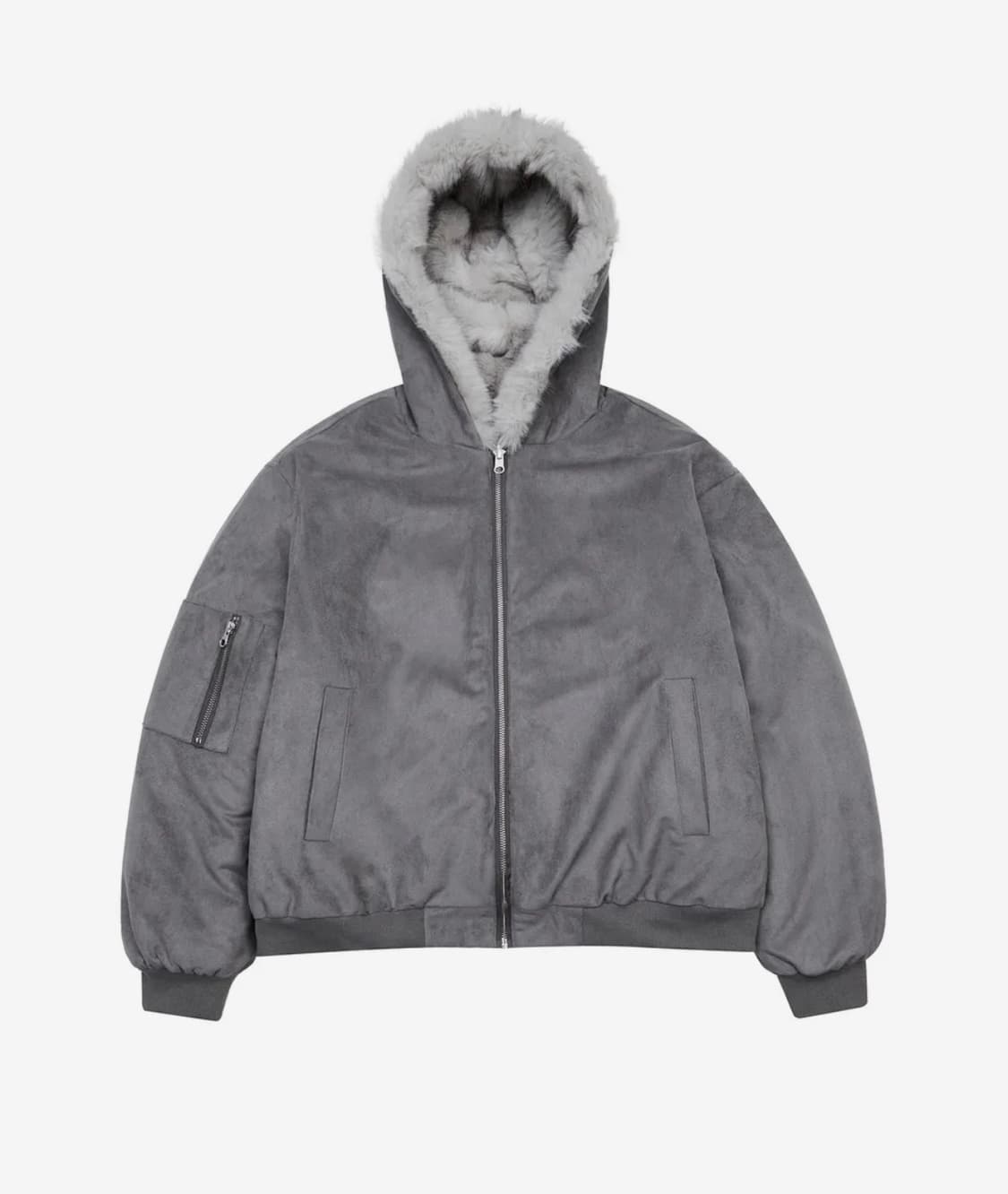 LUVISTRUE 러브이즈트루 EV 리버시블 퍼 후드 그레이 상품이미지2