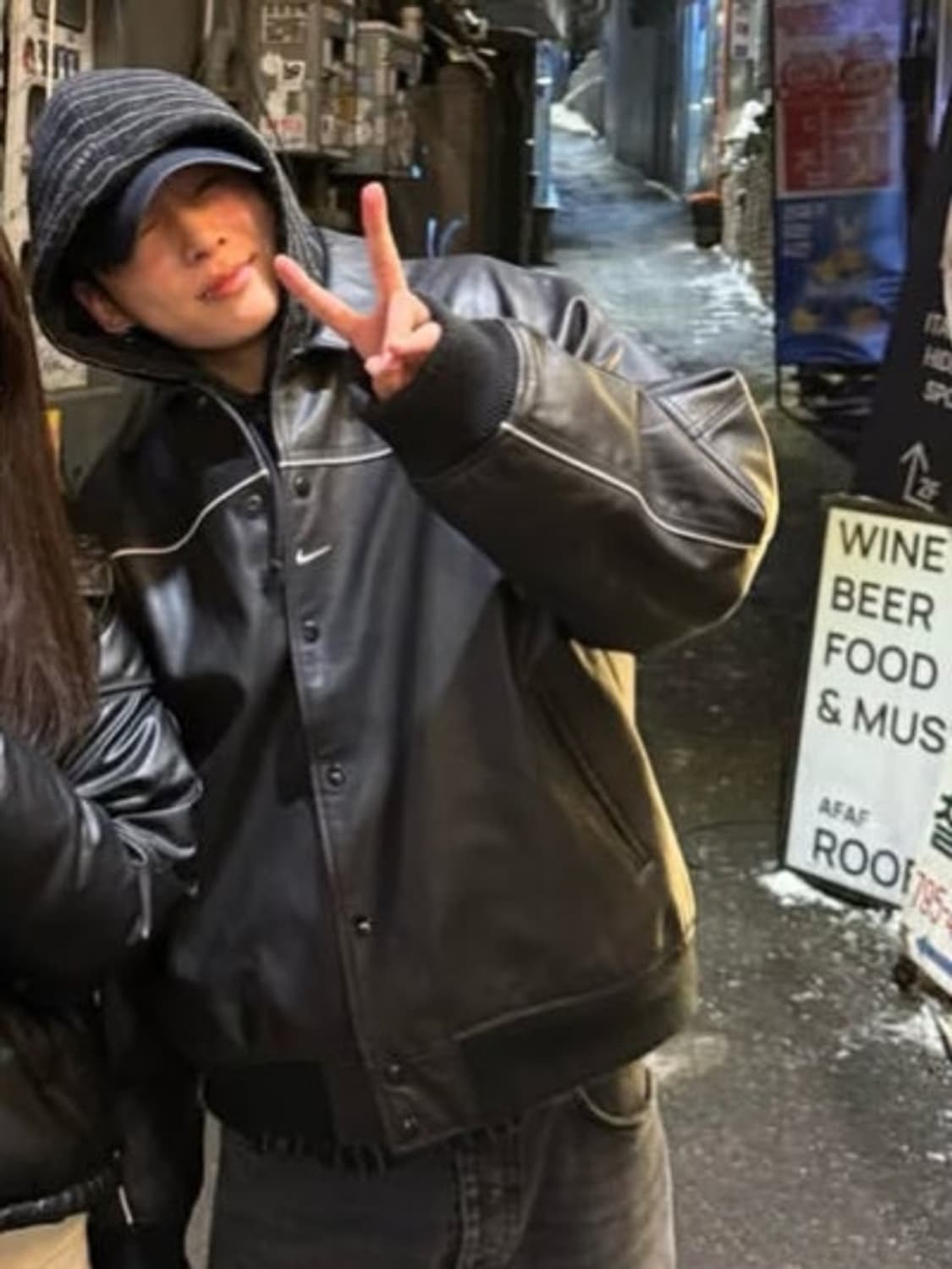 [BTS 정국 착용] 나이키 슈프림 바시티 레더 자켓 [새상품 / M] 상품이미지4