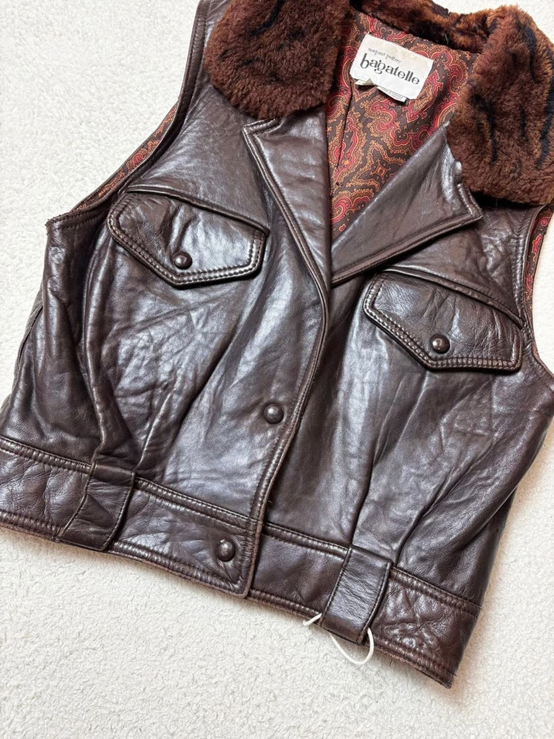 바가텔 90's 우먼스 클래식 양가죽 퍼 베스트 PN6599 상품이미지3