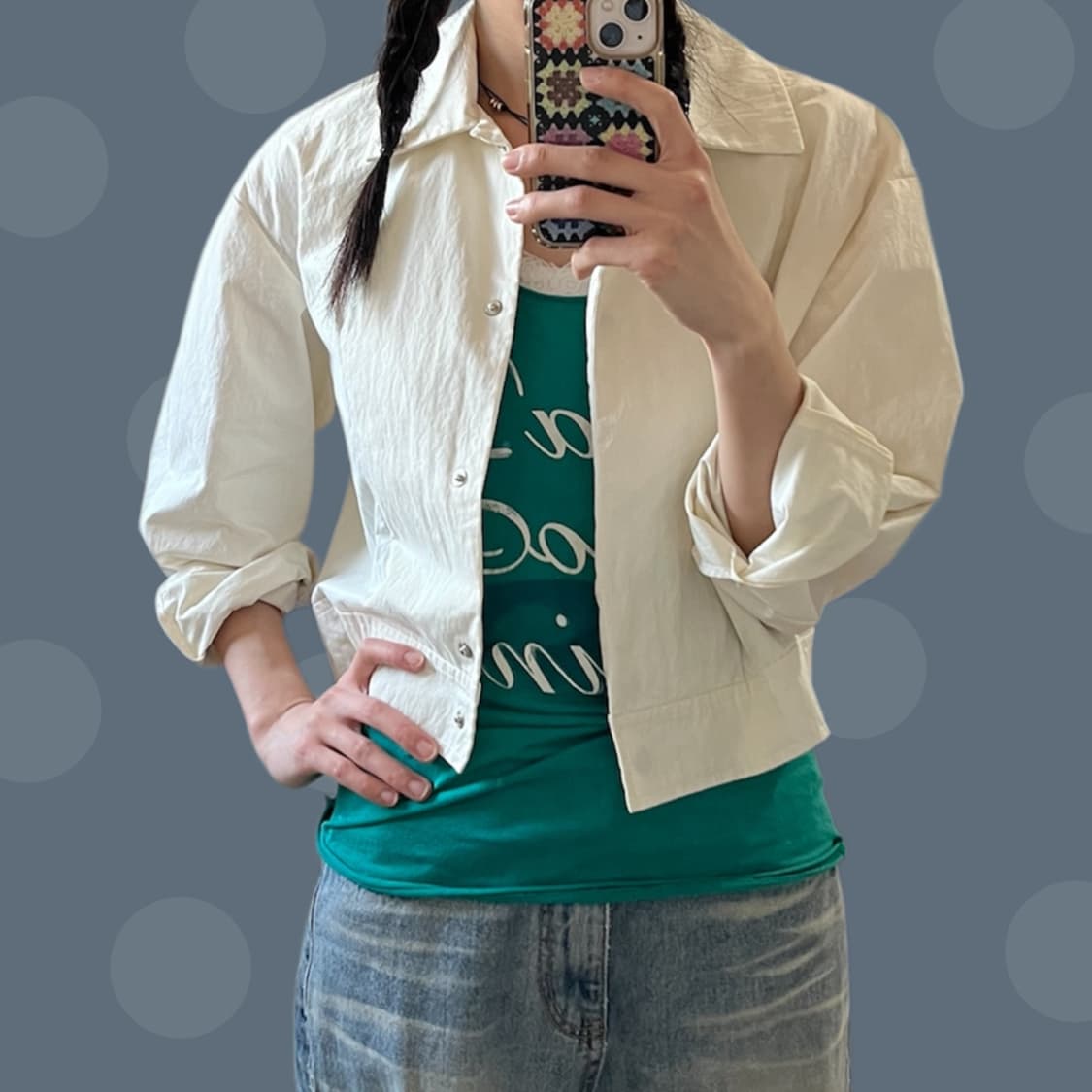 플레인요거트 벌룬핏 소매 아이보리 자켓 상품이미지1