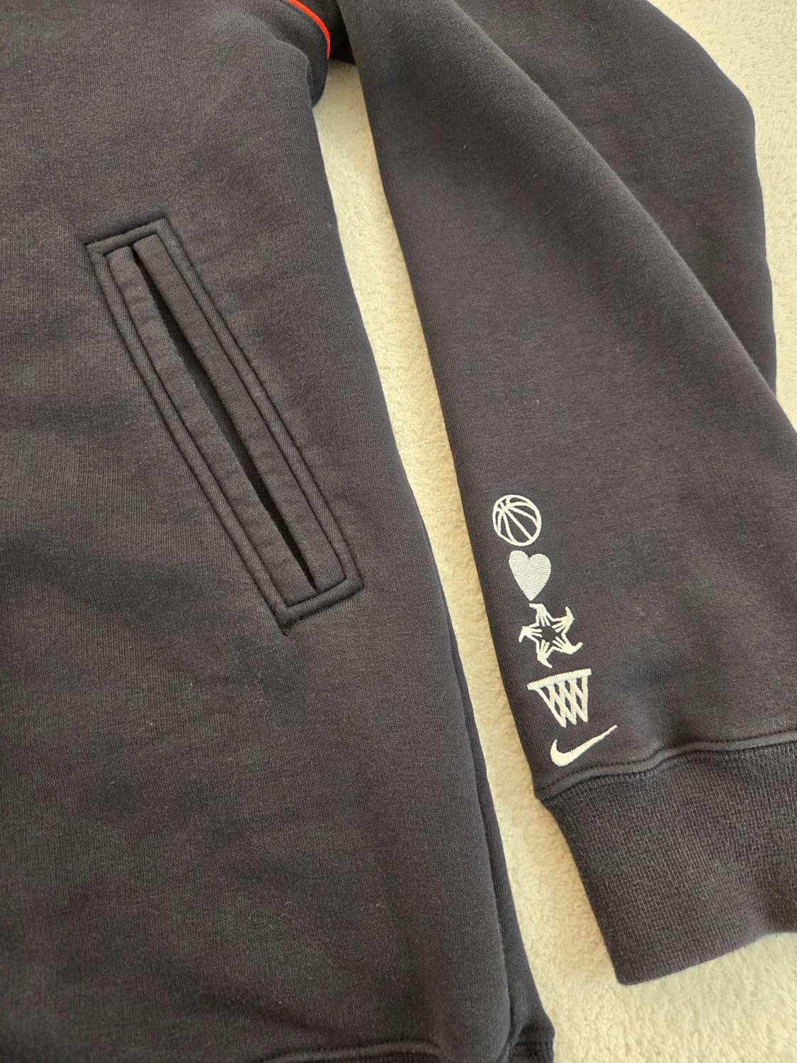 나이키 후드 버튼 블랙 바시티자켓 M (크게나옴 L/XL추천) 상품이미지4