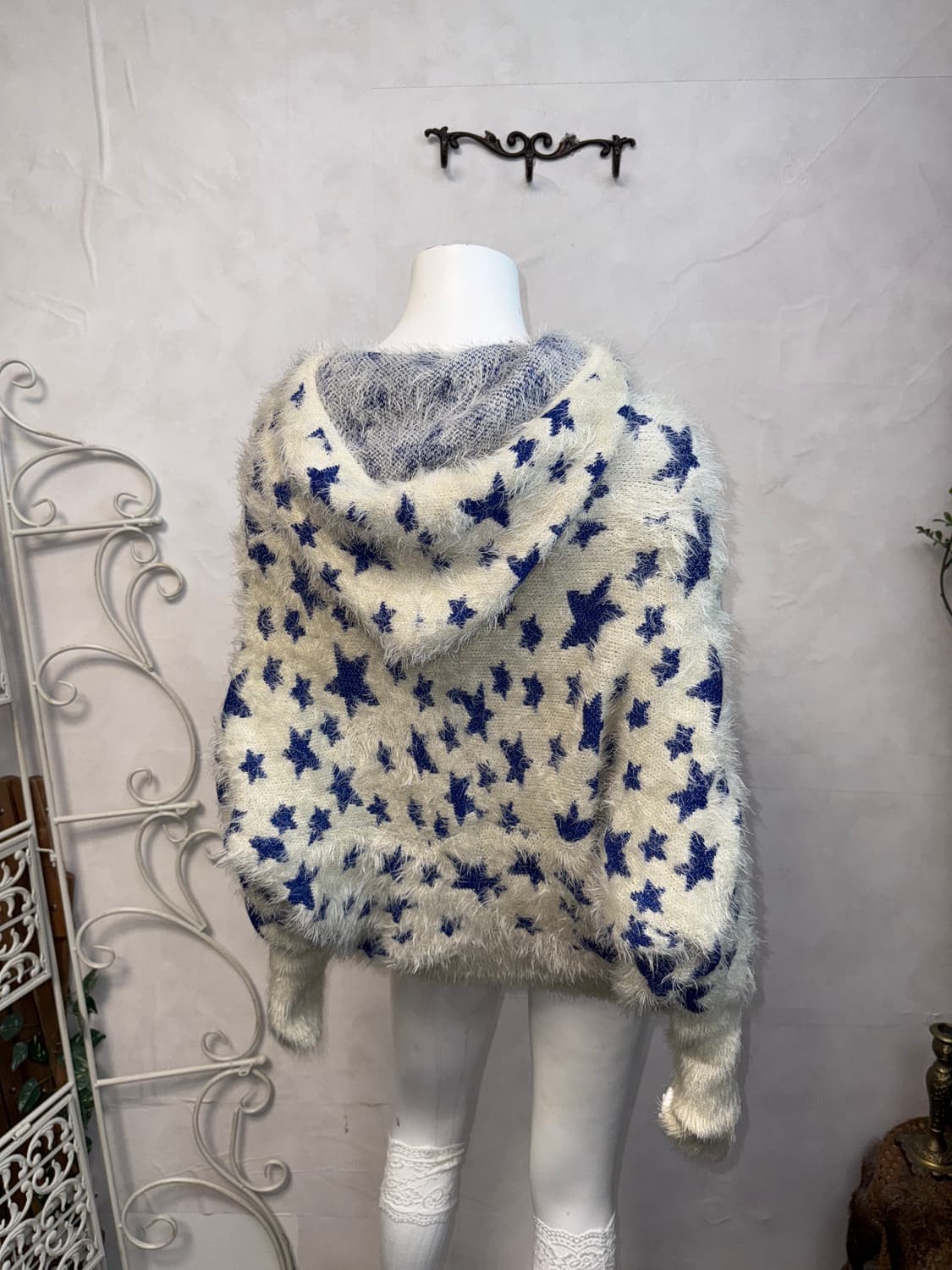 Egoist white blue grunge star over 후드집업  상품이미지6