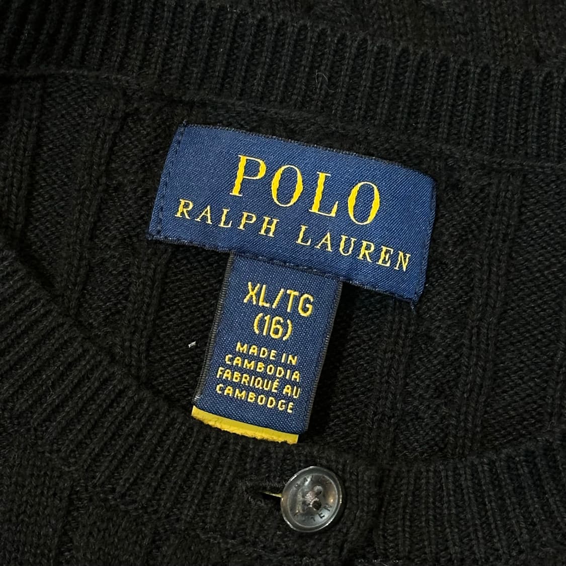 XL 폴로랄프로렌 여성용 블랙 케이블 가디건 상품이미지4