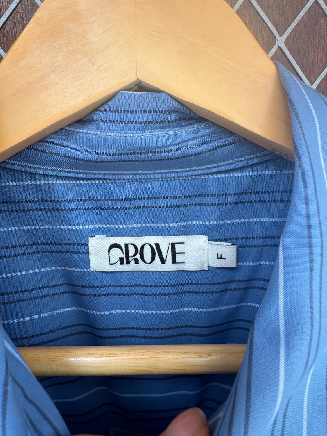 그로브 grove 스트라이프 투웨이 BLAINE 오버핏 블루 셔츠 F 상품이미지6