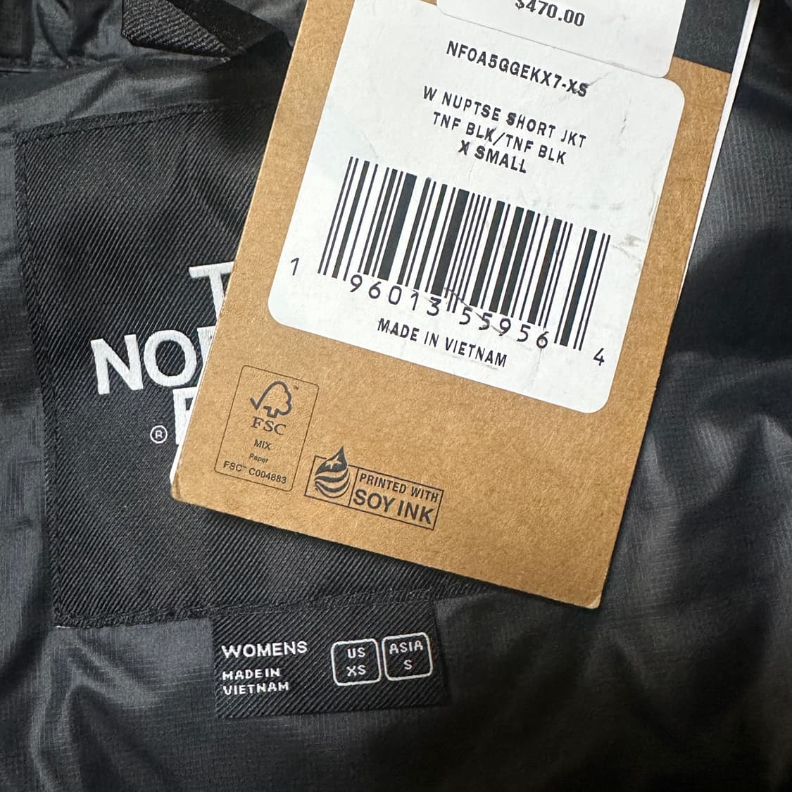 해외판(W) 노스페이스 눕시 숏 크롭 자켓 패딩 TNF 블랙 상품이미지2