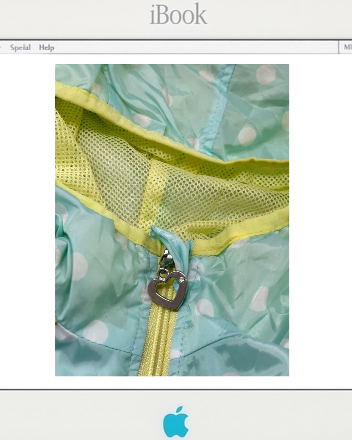 jp vintage 민트 × 옐로우 도트 패턴 윈드브레이커 상품이미지4