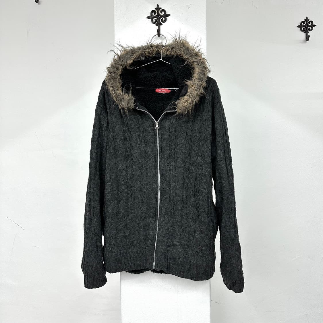 Grey fur hood jacket 상품이미지4