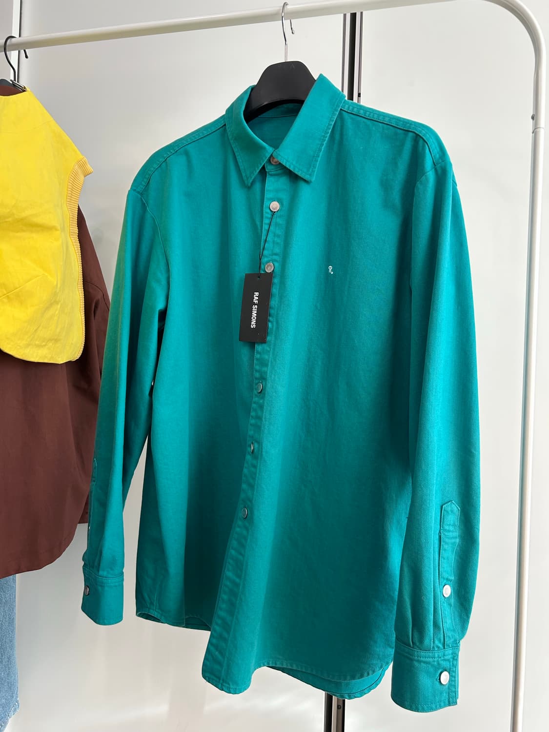 라프시몬스 페트롤 컬러 데님 셔츠 상품이미지6