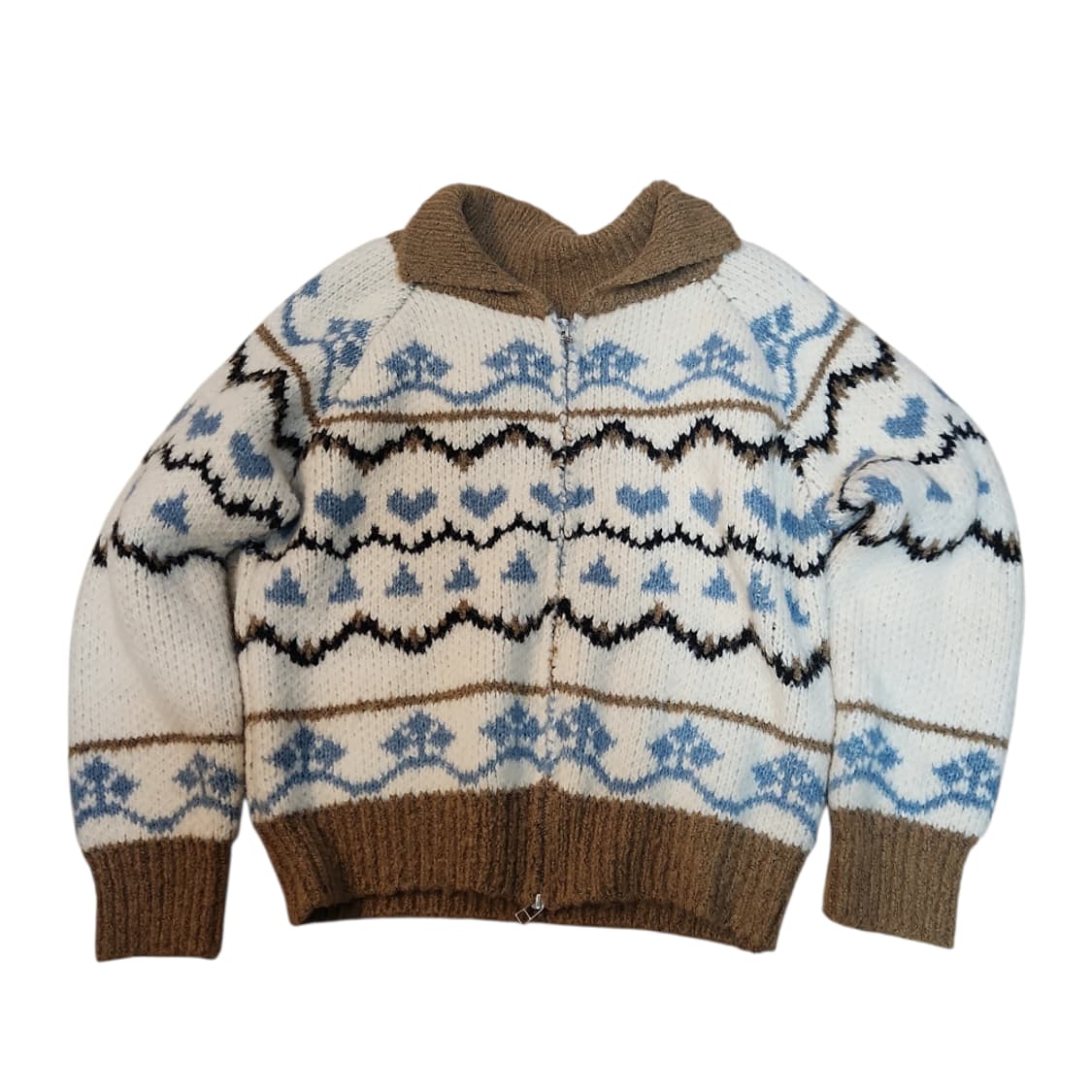 빈티지 패턴 니트 집업 가디건 상품이미지1