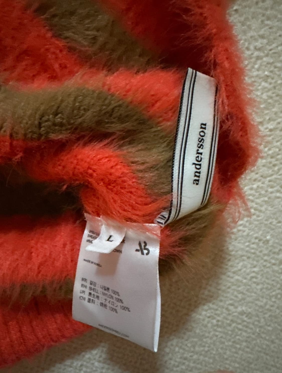 앤더슨벨 브이넥 스트라이프 모헤어 니트 상품이미지3