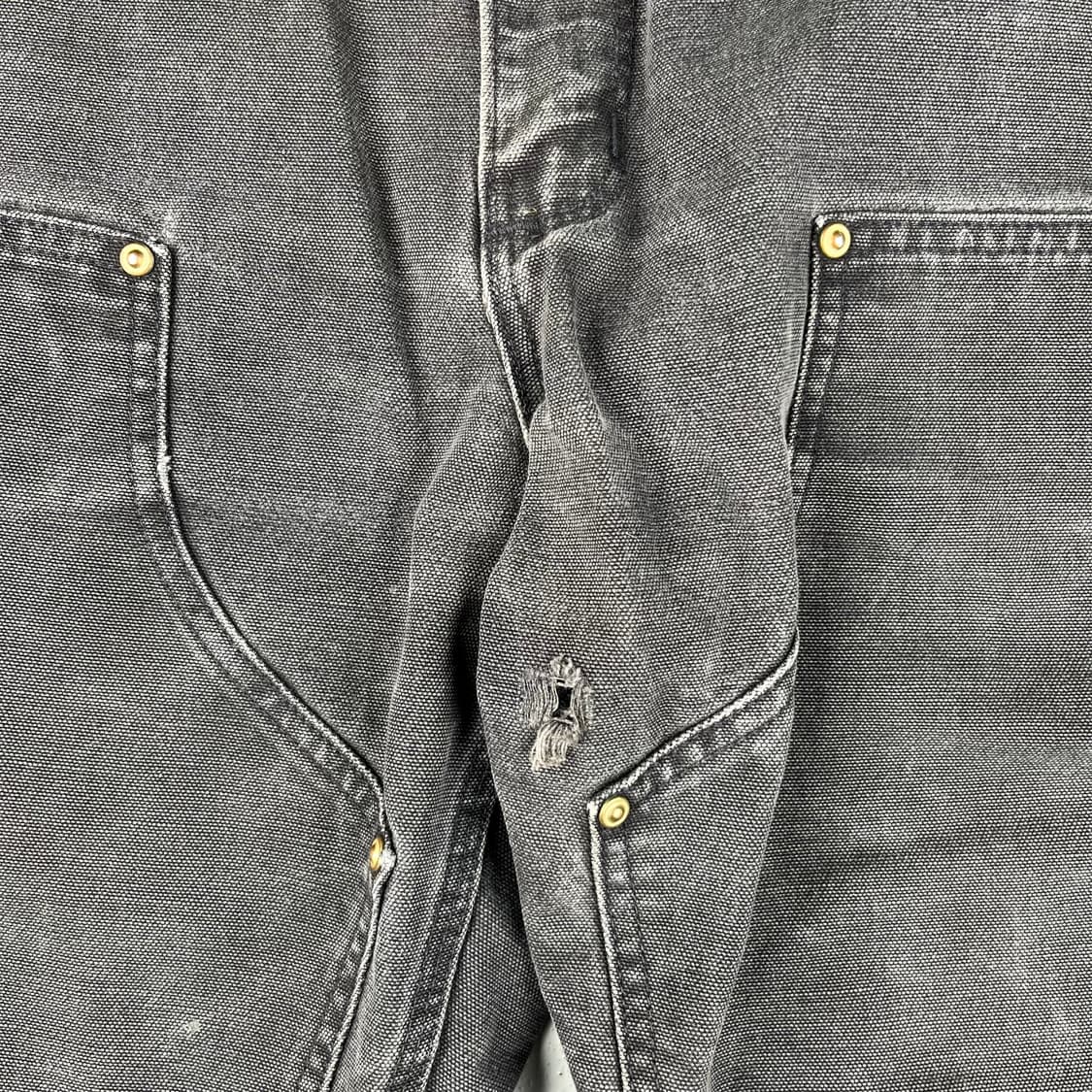 빈티지 칼하트 더블니B01 블랙 그레이 워크팬츠 상품이미지7