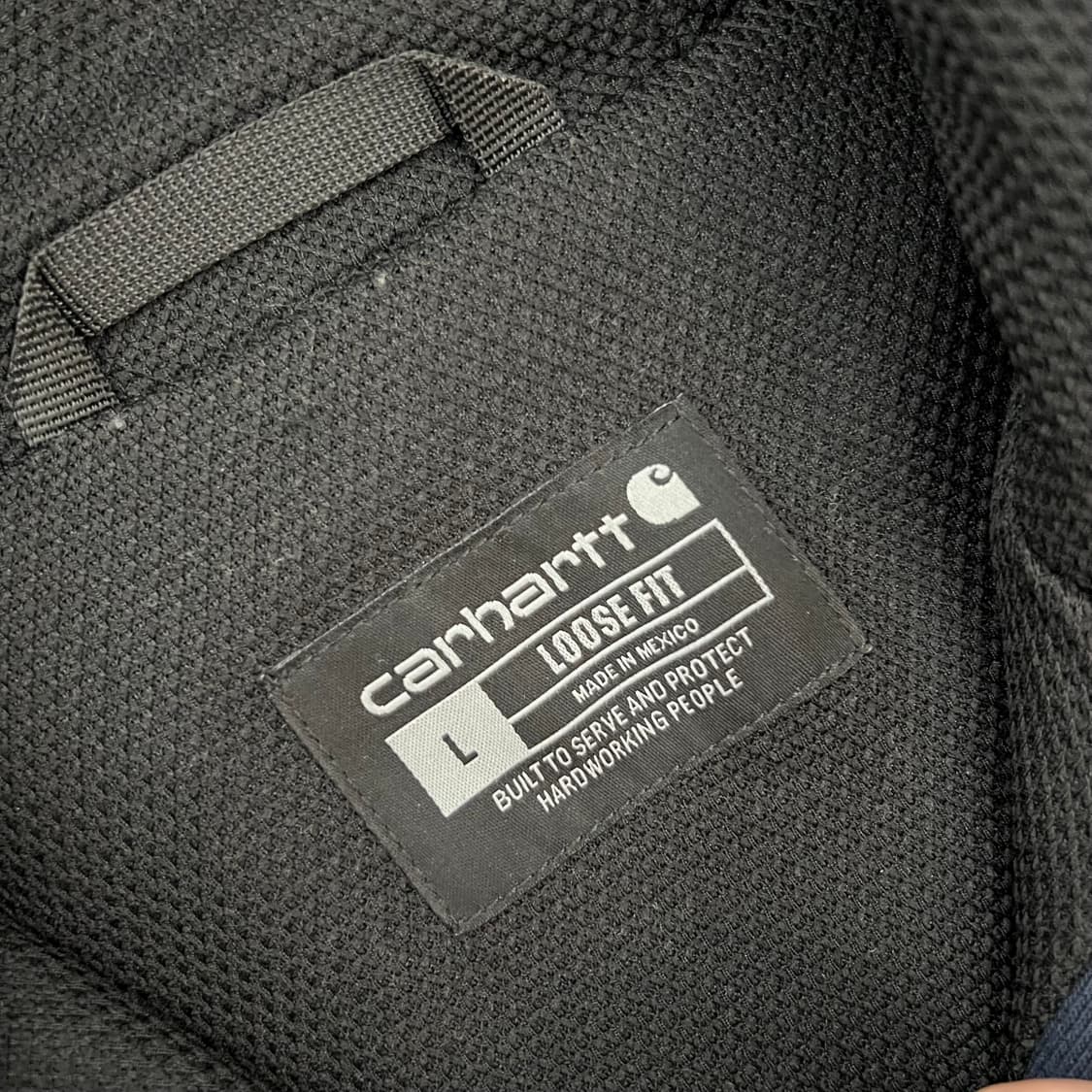 칼하트 오리지널 사각로고 후드집업 네이비 상품이미지4