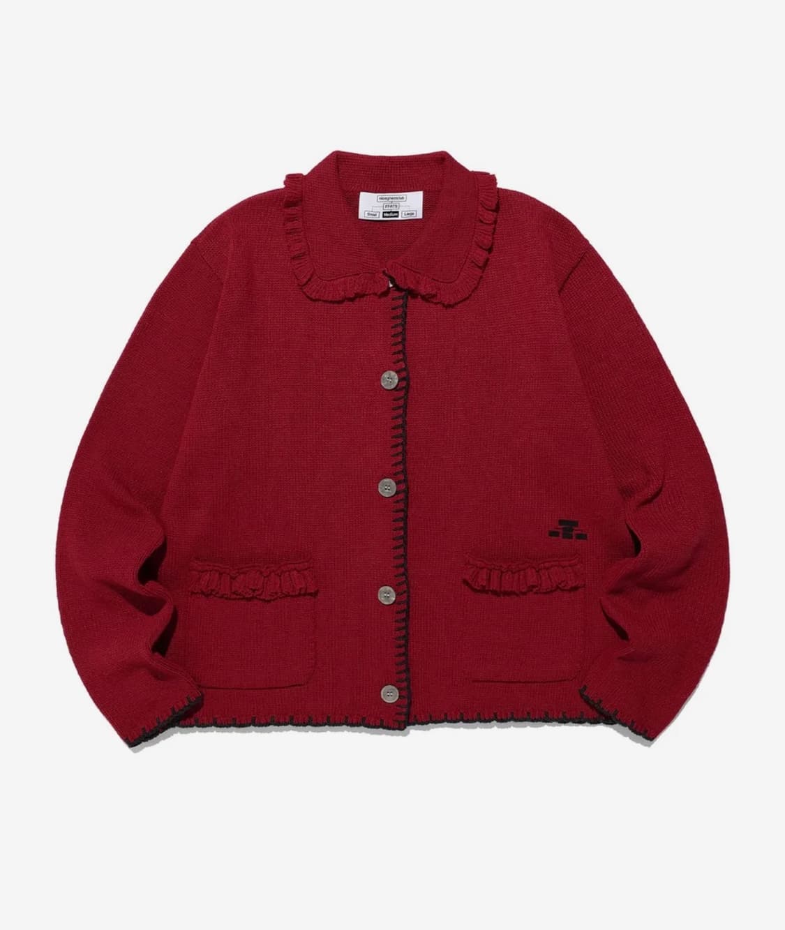 나이스고스트클럽 프릴 가디건 - 레드 상품이미지1