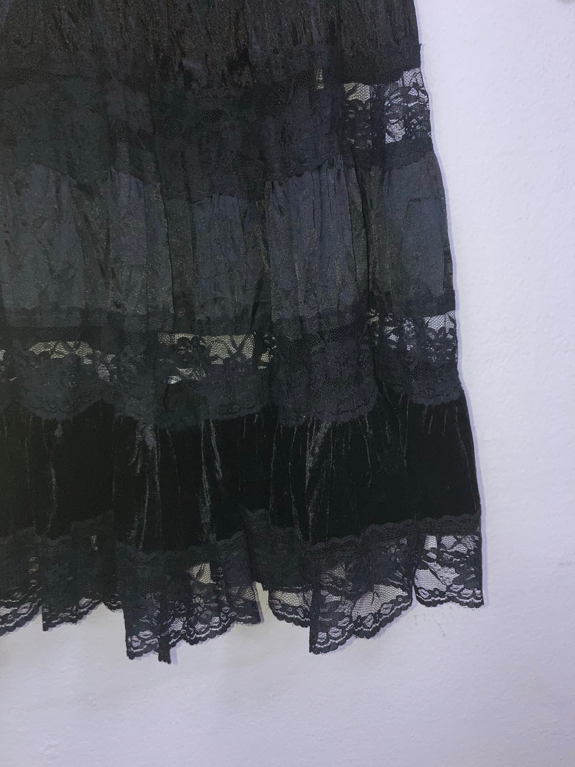 벨벳 레이스 롱스커트 상품이미지3