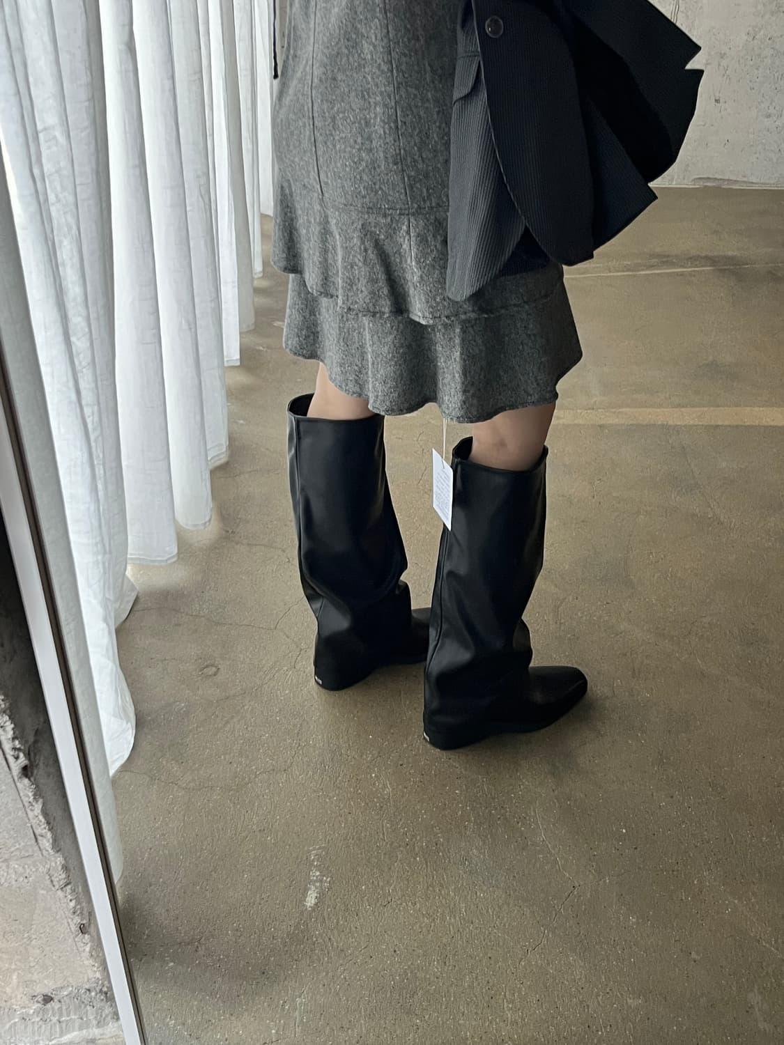 00s Courreges 꾸레쥬 프릴 원피스 그레이 상품이미지5