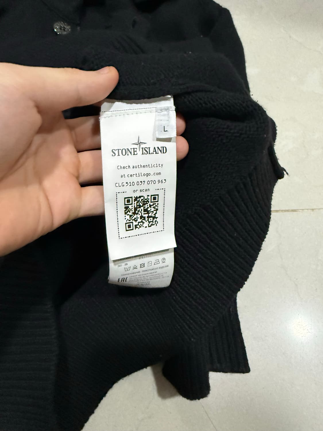 [당일출고,25년식 신형] 스톤아일랜드 램스울 니트 가디건 L 상품이미지5