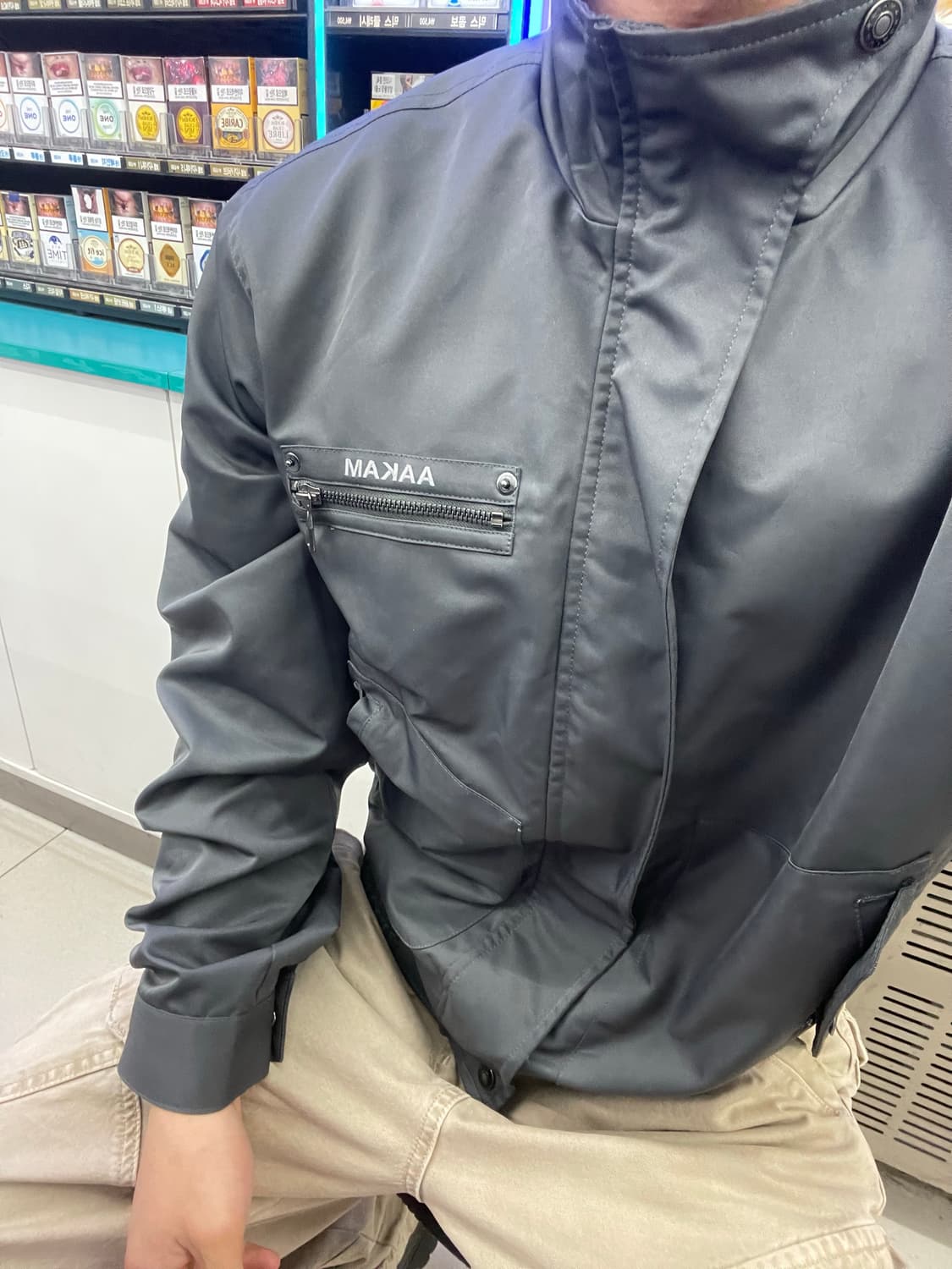 아캄 하이넥 버튼 자켓 상품이미지2