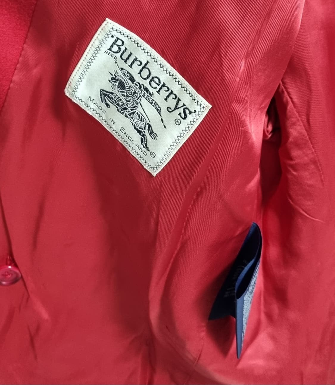 55-66) 버버리 빈티지 레드 울100% 자켓 상품이미지4