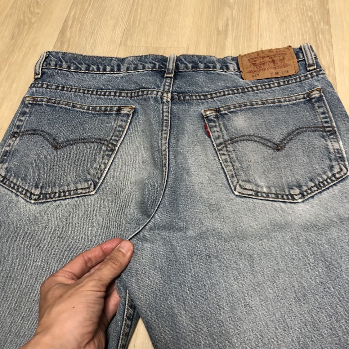 (32) 00's 리바이스 Levi's 517 부츠컷 연청 워시드 데님 상품이미지9