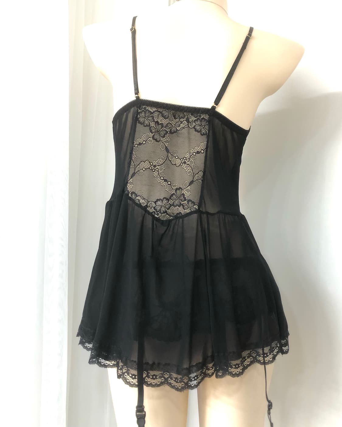 black gothic ribbon lace lingerie  상품이미지5
