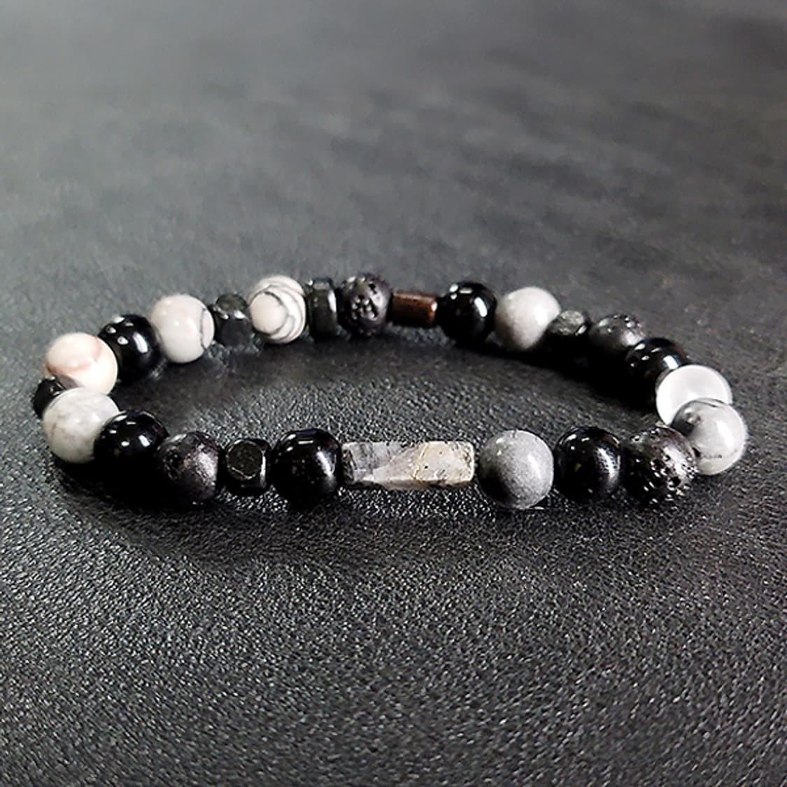 Erynd 하울라이트 바솔트 8mm 남자 빈티지 우주 원석 팔찌 상품이미지1