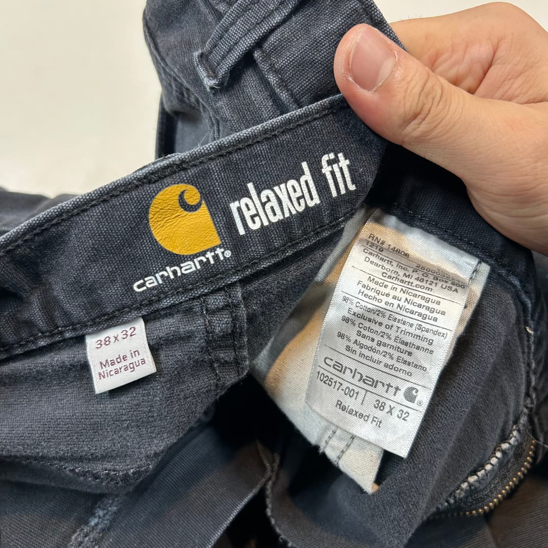 38inch) 칼하트 블랙 카펜터 워크팬츠 릴렉스핏 상품이미지8