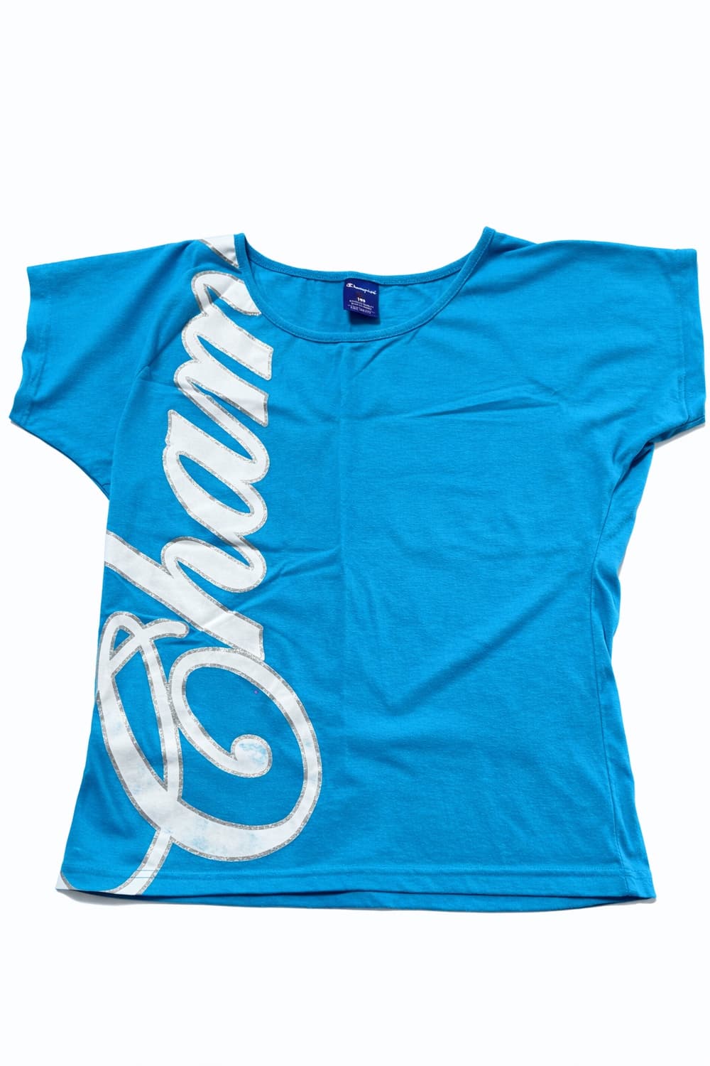 Champion 빅로고 반팔 티 블루 빈티지 상품이미지1