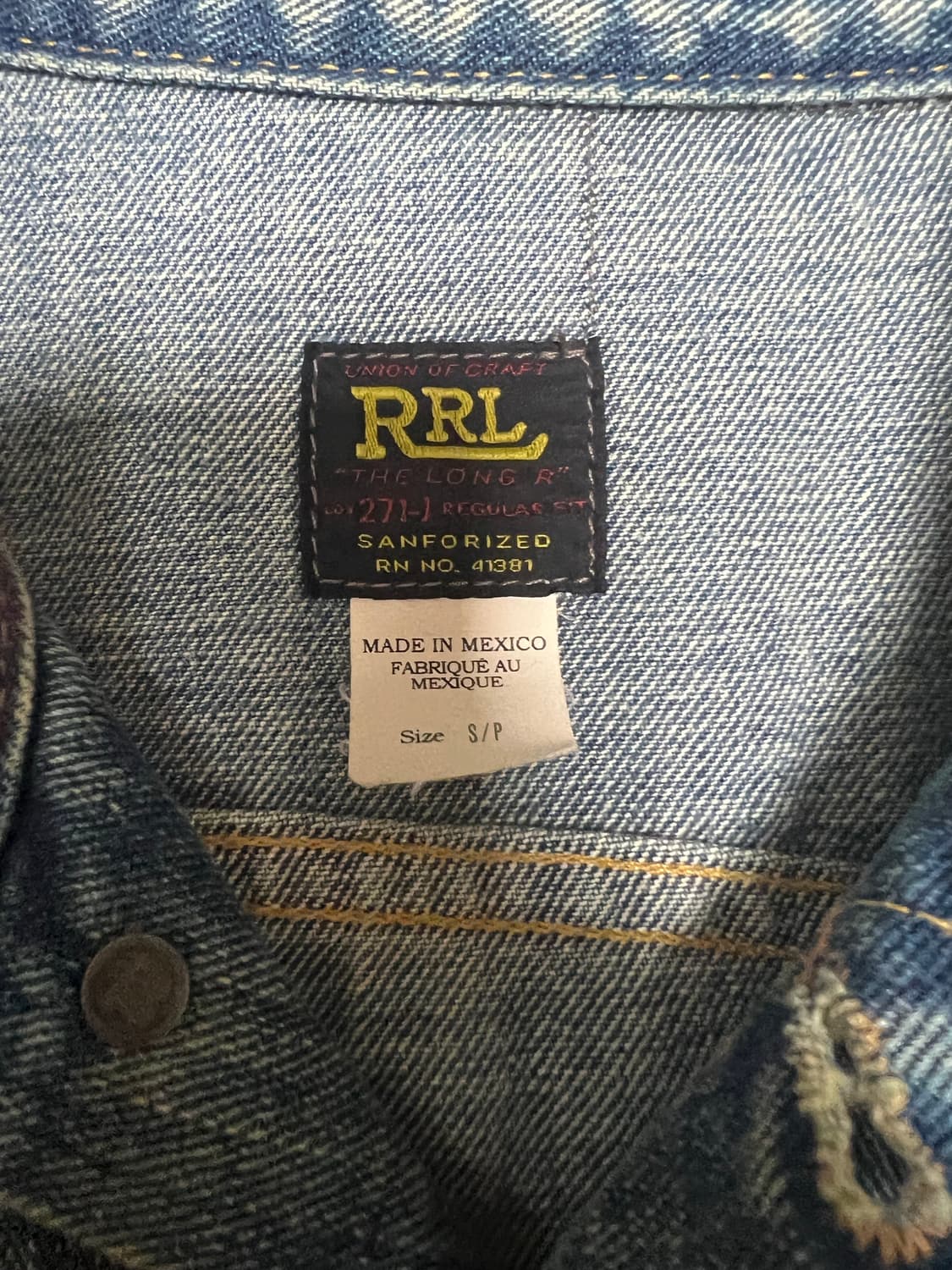 더블알엘 RRL 데님자켓 lot 271 S 상품이미지4
