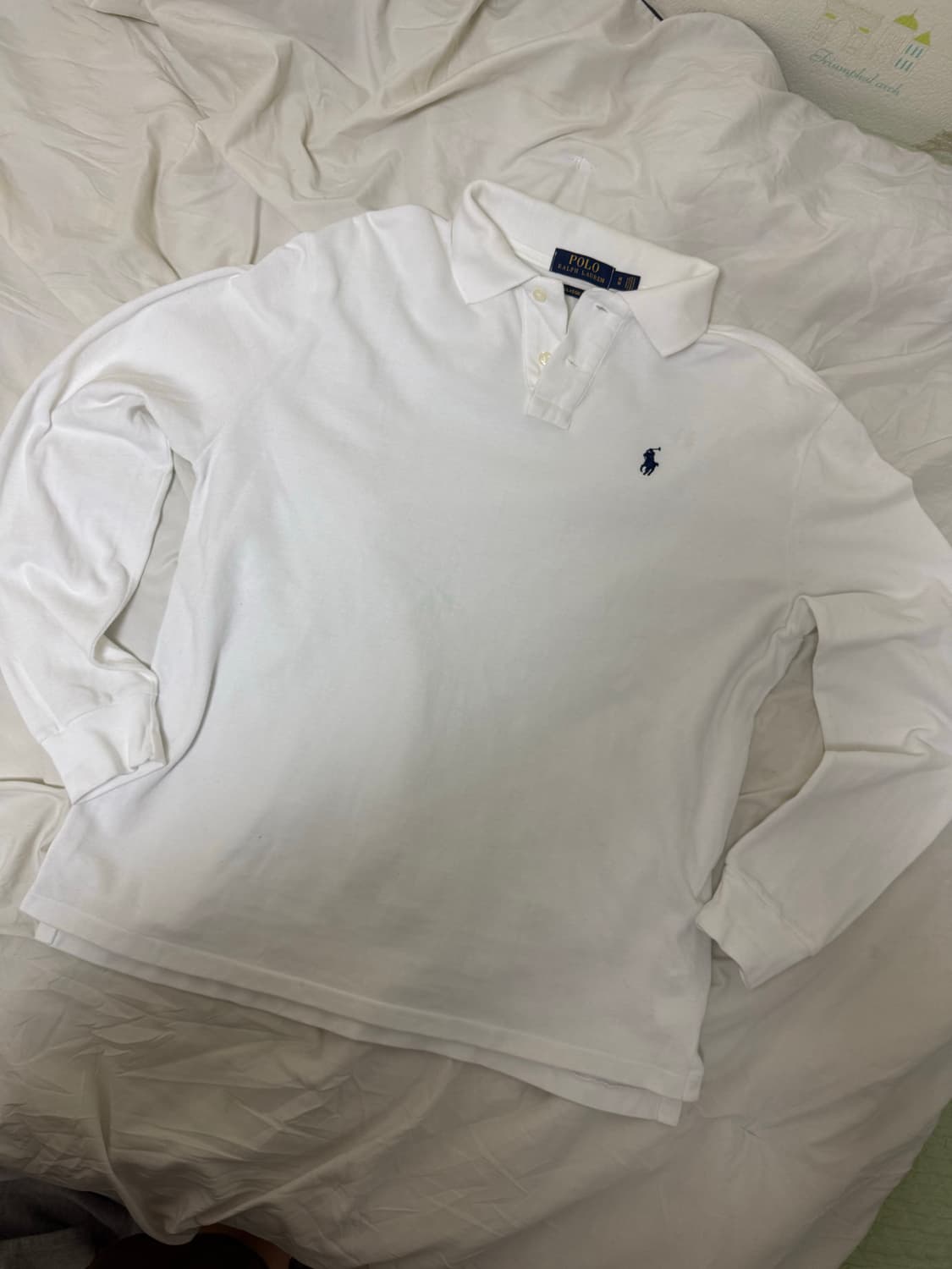 화이트 폴로 긴팔 카라티 상품이미지2