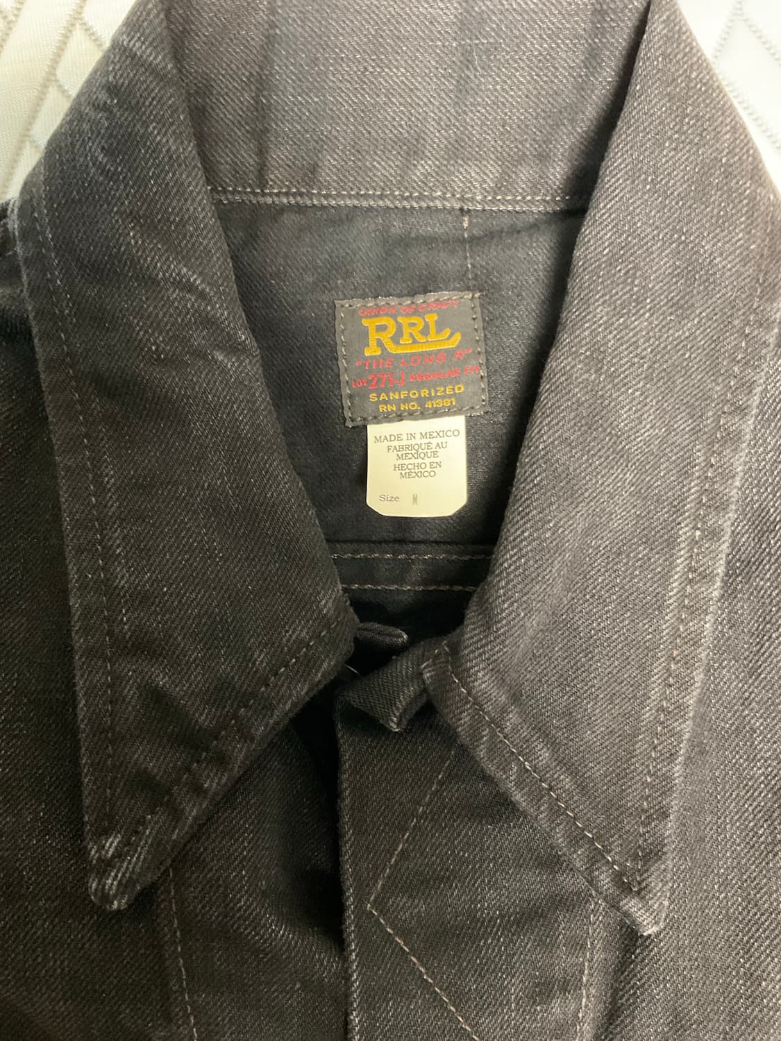 RRL LOT271 더블알엘 데님 트러커 자켓 블랙 M 상품이미지2