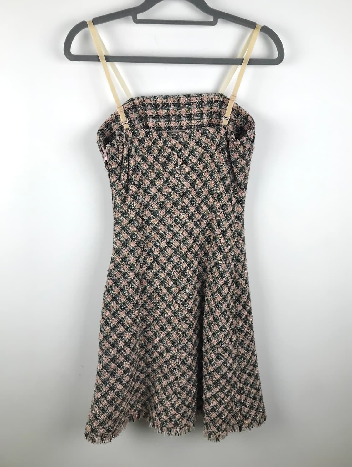 레지나st 트위드 핑크 롱원피스 y2k 오네갸루 딸기우유 끈원피스 상품이미지3