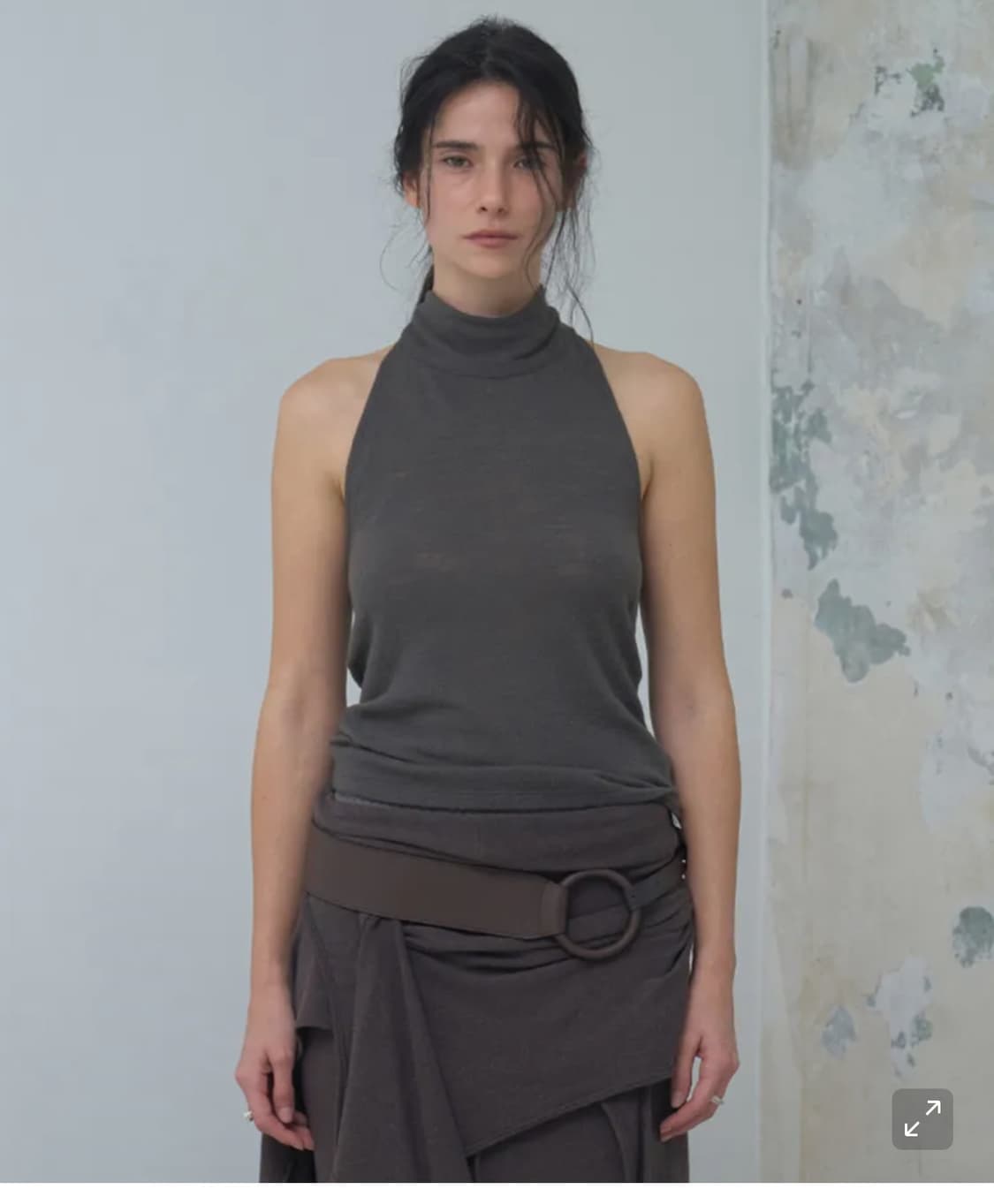베르소 wool scarf halter neck top 차콜 상품이미지1