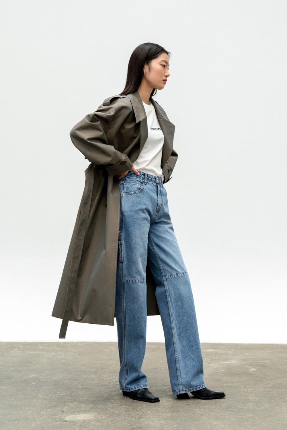 (size M) 인사일런스 우먼 카펜터 데님 팬츠 워크웨어 스트레이트 상품이미지8