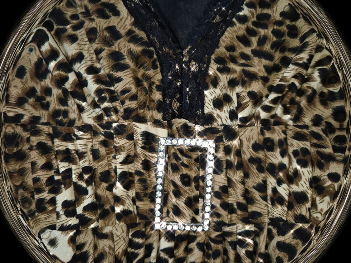 Vintage Gyaru leopard cubic lace ops 상품이미지2