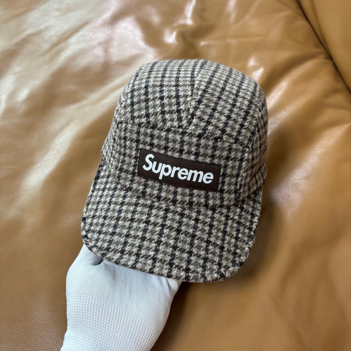 슈프림 캠프캡 모자 박스로고 23fw 하운드투스 탄 상품이미지3