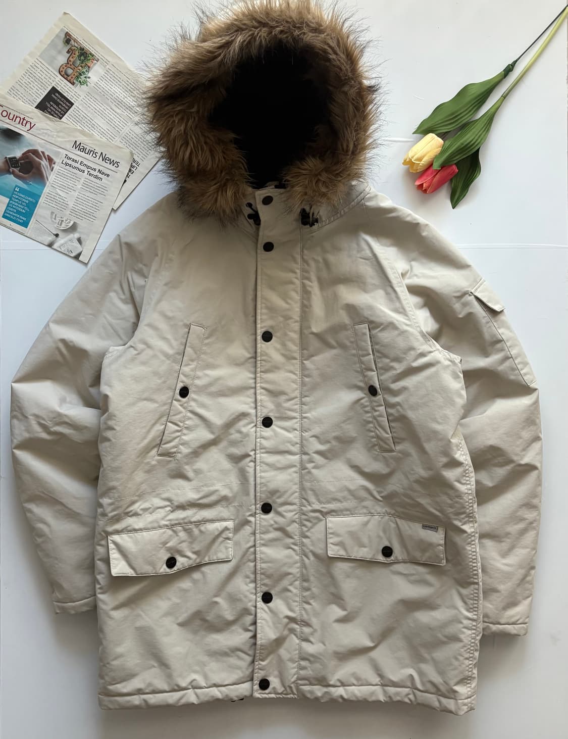 칼하트 아이보리 퍼 점퍼 상품이미지2