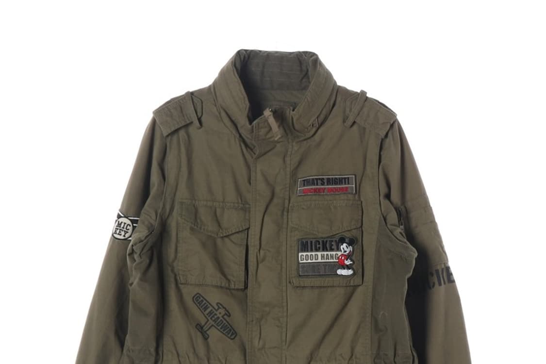 홀하우스 미키마우스 패치 빈티지 밀리터리 야상 자켓 S 상품이미지3