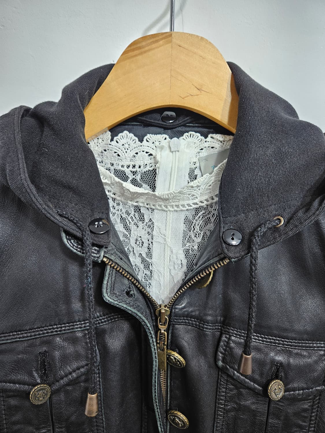 후드 탈부착 양가죽 자켓 상품이미지7